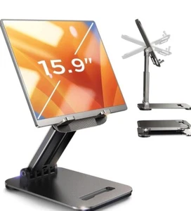 LISEN Tablet Stand for iPad Holder Desk, Foldable Pro Black - Picture 1 of 7