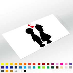Adesivo decalcomania ragazzo ragazza cuori San Valentino amore amicizia regalo fai da te decorazione festa - Foto 1 di 2