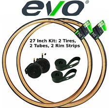 Vee Evo Tire 27"x1-1/4" Bike Classic Skin Gumwall Tires+ Tubes+ Rim Strips Kit