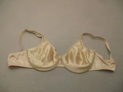 34C Wacoal Womens Beige Satin Unlined Underwire Back Closure Demi Bra 8C - Imagem 1 de 4