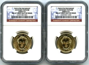 2009 P D ZACHARY TAYLOR PRESIDENTIAL DOLLAR SET NGC MS67 FIRST DAY ISSUE - Picture 1 of 2