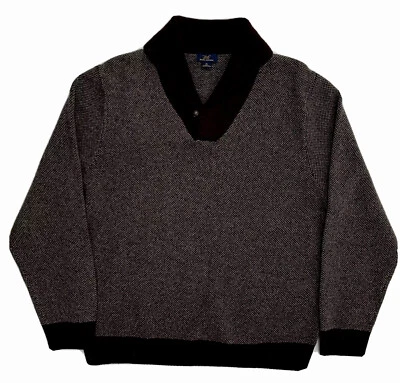 Suéter Brooks Brothers cuello chal lana de cordero para hombre XL marrón - en muy buena condición Foto 1 de 4
