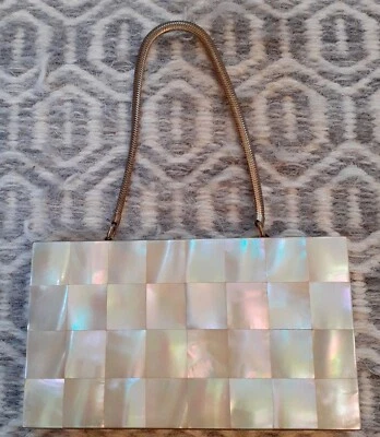 Vintage 1950s MoP Carryall or Minaudiere Compact, Lipstick & Cigarette Holder - Image 1 of 4