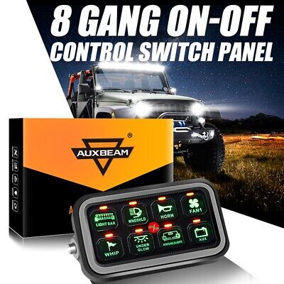 AUXBEAM 12V-24V 8 Gang On-Off Control Switch Panel LED Electronic Relay System • 174.27€
