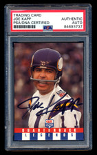 JOE KAPP SIGNED 1991 QB LEGENDS CARD PSA/DNA AUTOGRAPHED MINNESOTA VIKINGS CAL