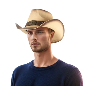 Straw Cowboy Hat for Women and Men, Sun Hat Beach Outdoor Straw Hat, Summer hat - Picture 1 of 16