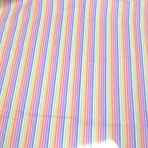Michael Miller Cotton Quilt Fabric 1 Yd X 44"  Rainbow Pastel Mini Stripes  - Picture 1 of 5