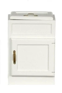 Bambole Casa Legno Bianco 1920's 2 Porta Ghiaccio Scatola Miniatura 1:12 Cucina - Foto 1 di 9
