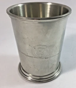 Salisbury Pewter's Kentucky Julep Cup Engraved With French Horn/Tuba 3 3/4" Tall - Picture 1 of 8