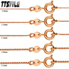 TT 9K Rose Gold Filled Box Chain Necklace Width 0.8-1.2mm (CF103Z)