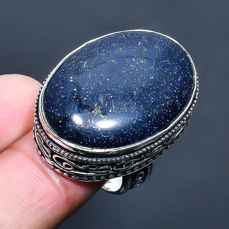 Purple Sunstone Handmade Gemstone Jewelry Ring US Size 8 - Image 1 of 1