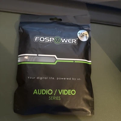 FosPower 1X 10FT Dual Layer 2 RCA to RCA L/R Male Stereo Audio Cable Cord Plug - Image 1 of 3