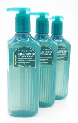(3) Jabón de manos gel limpiador de flores silvestres Bath & Body Works MIEL E HIGO 8 oz nuevo Foto 1 de 4