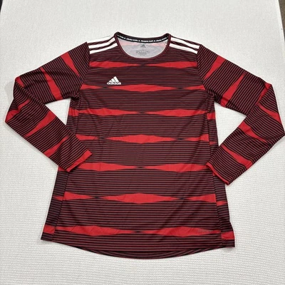 Adidas Aeroready Shirt Stripes Soccer Goalie Embroidered Logo Young Athlete Gym - Image 1 of 4