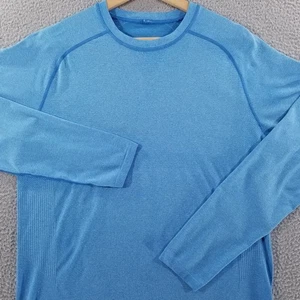 Lululemon Shirt Men Large Blue Metal Vent Tech Gym Training Performance Athletic - Bild 1 von 13