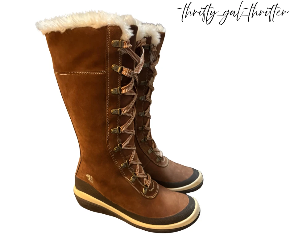 Timberland Womens Genuine Leather Lace-Up Winter Boots Size 7M Chestnut Brown ❄️ - Image 1 of 4