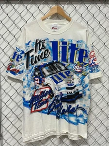 Vintage 90's NASCAR Rusty Wallace It's Time Miller Lite AOP Racing Tee Size XL - Picture 1 of 3