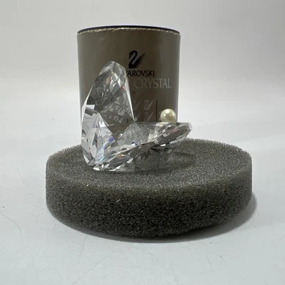 Vtg Retired Swarovski Crystal Oyster Clam Shell With Pearl Sea Shell Figure Box - Image 1 of 4