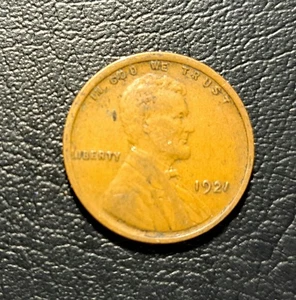 1921-P Lincoln Wheat Penny,  Error, Slanted Number "1" In The Date - Picture 1 of 9