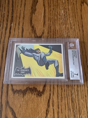 1966 Topps Batman Black Bat #16 The Penguin's Trap Card BGS Graded NM 7 - Image 1 of 4