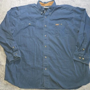 Carhartt Hemd Herren 2XL Langarm Knopfleiste Blau Taschen Einfarbig - Bild 1 von 8