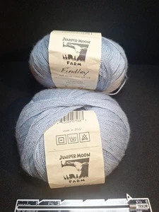2 Juniper Moon Farm Findley Dappled Yarn Wool-Silk Blue No. 24, Same Dye Lot - Picture 1 of 5