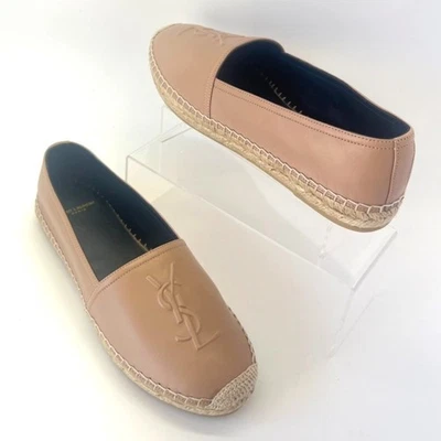 Alpargatas Saint Laurent Cassandre de cuero beige para mujer talla IT40 US10 Foto 1 de 4