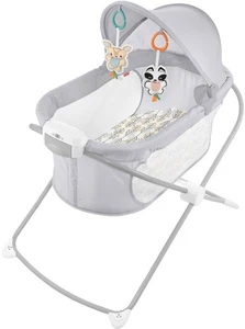 Fisher Price Soothing View Projection Bassinet Portable Rocking Cradle Grey - Picture 1 of 6