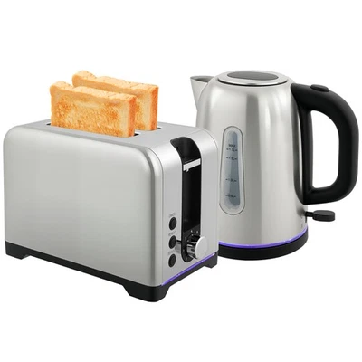 HOMCOM Kettle and Toaster Set Silver, Refurbished - Image 1 of 4