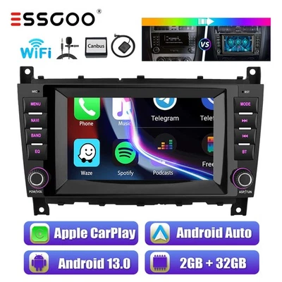 Für Benz C/ Klasse W203 CL203  W209 Carplay Autoradio 2+32G Android 13 GPS - Bild 1 von 4