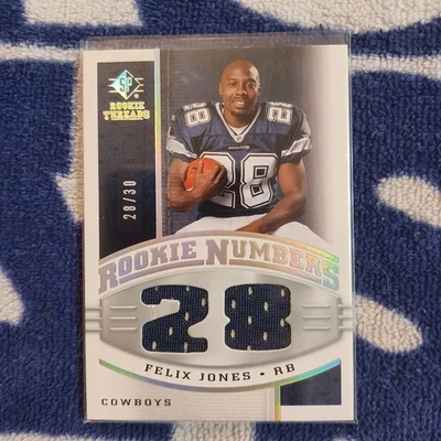 Felix Jones 2008 SP Rookie Threads Serial # 28/30 Card# RN-FJ Jersey Match - Image 1 of 3