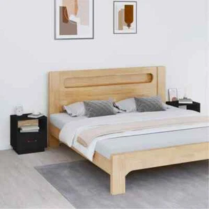 Bedside Cabinets 2 pcs Black 40x34x45 cm Solid Wood Pine vidaXL - Picture 1 of 10