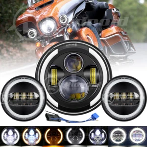 Faro LED de 7 pulgadas + lámpara de paso de 4,5" para motocicleta Harley Touring Road King - Imagen 1 de 20
