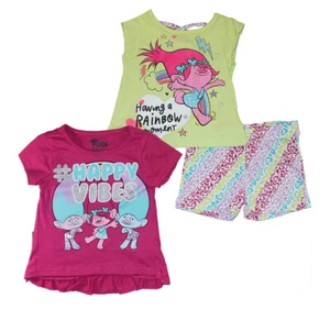 Trolls Girls Happy Vibes 3pc Short Set Size 2T 3T 4T 4 5 6 6X - Picture 1 of 4