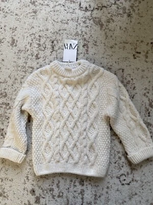 NUEVO SUÉTER JERSEY DE PUNTO GRUESO BLANCO CRUDO ZARA NIÑOS 2-3 AÑOS  Foto 1 de 3