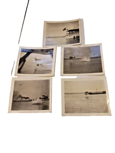 5x Original 1920's photos USS LANGLEY 1st Aircraft Carrier Biplanes Bombing Run - Picture 1 of 11