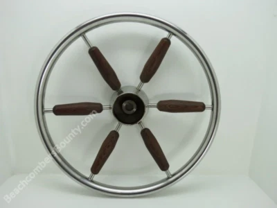 Authentic Stainless Steel & Wood Boat Wheel -(XR10-2321) - Image 1 of 4