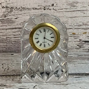 Crystal Table Clock Quartz Desk Decor Roman Numerals Battery Operated - Picture 1 of 6