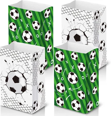 Bolsa de papel para regalos de fiesta de fútbol de 40 piezas bolsas de golosinas de dulces para bolsas de bocadillos de fútbol Foto 1 de 4