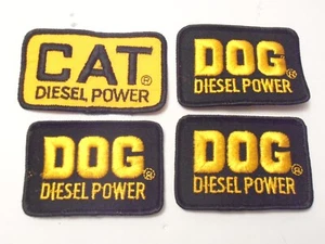 VINTAGE *CAT CATERPILLAR & DOG DIESEL POWER* TRUCK *4 CLOTH PATCH PATCHES LOT* - Picture 1 of 1