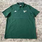 South Florida USF Bulls Adidas Green Golf SS Button Polo Shirt Men's Sz 2XLT