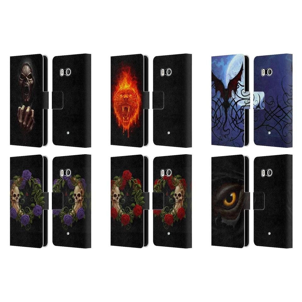 CHRISTOS KARAPANOS HORROR LEATHER BOOK WALLET CASE COVER FOR HTC PHONES 1 - Image 1 of 4