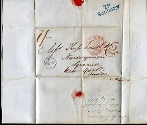 GREAT BRITAIN USA SYRACUSE NEW YORK HORTICULTURE ROSES 1851 BRITISH PACKET - Picture 1 of 2