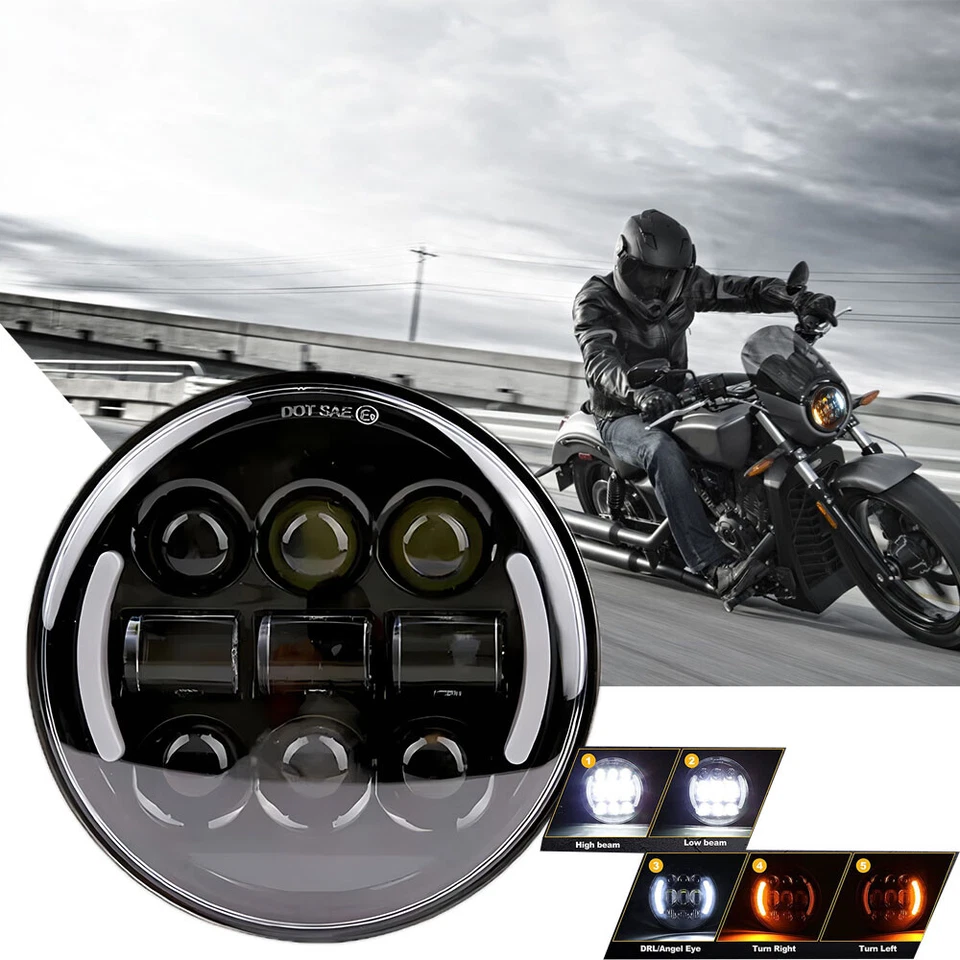 Faro LED de 5,75" con ojo angular apto para motocicleta Victory Gunner octano Foto 1 de 4