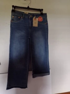 Levi's Girls Cropped Wide Leg Jeans Blue 12 Regular - New-medium wash Org.44.00 - Picture 1 of 5