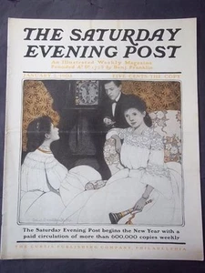 Vintage Saturday Evening Post  January 2, 1904  Ethel Franklin Betts cover art - Picture 1 of 4