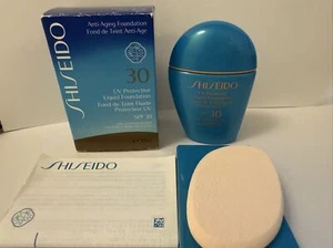 Neu Shiseido seltene UV-schützende flüssige Foundation Sonnencreme LSF 30 Medium beige - Bild 1 von 4