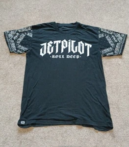 Jet Pilot Roll Deep T-shirt Men's Black Graphic Short sleeve Tee Watersports - Picture 1 of 9