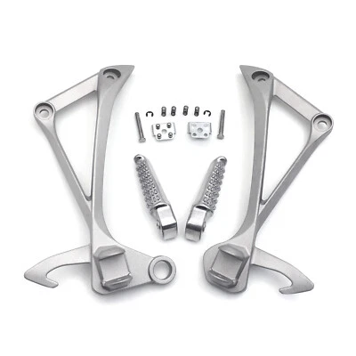 Soporte de reposapiés de pasajero plateado apto para Kawasaki Ninja ZX10R 2011-14 Foto 1 de 4