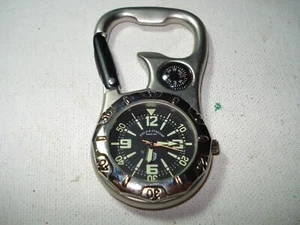 NEW FIELD & STREAM LIQUID COMPASS POCKET BELT CLIP SOLID WATCH CHRONOGRAPH GLOW - Picture 1 of 4